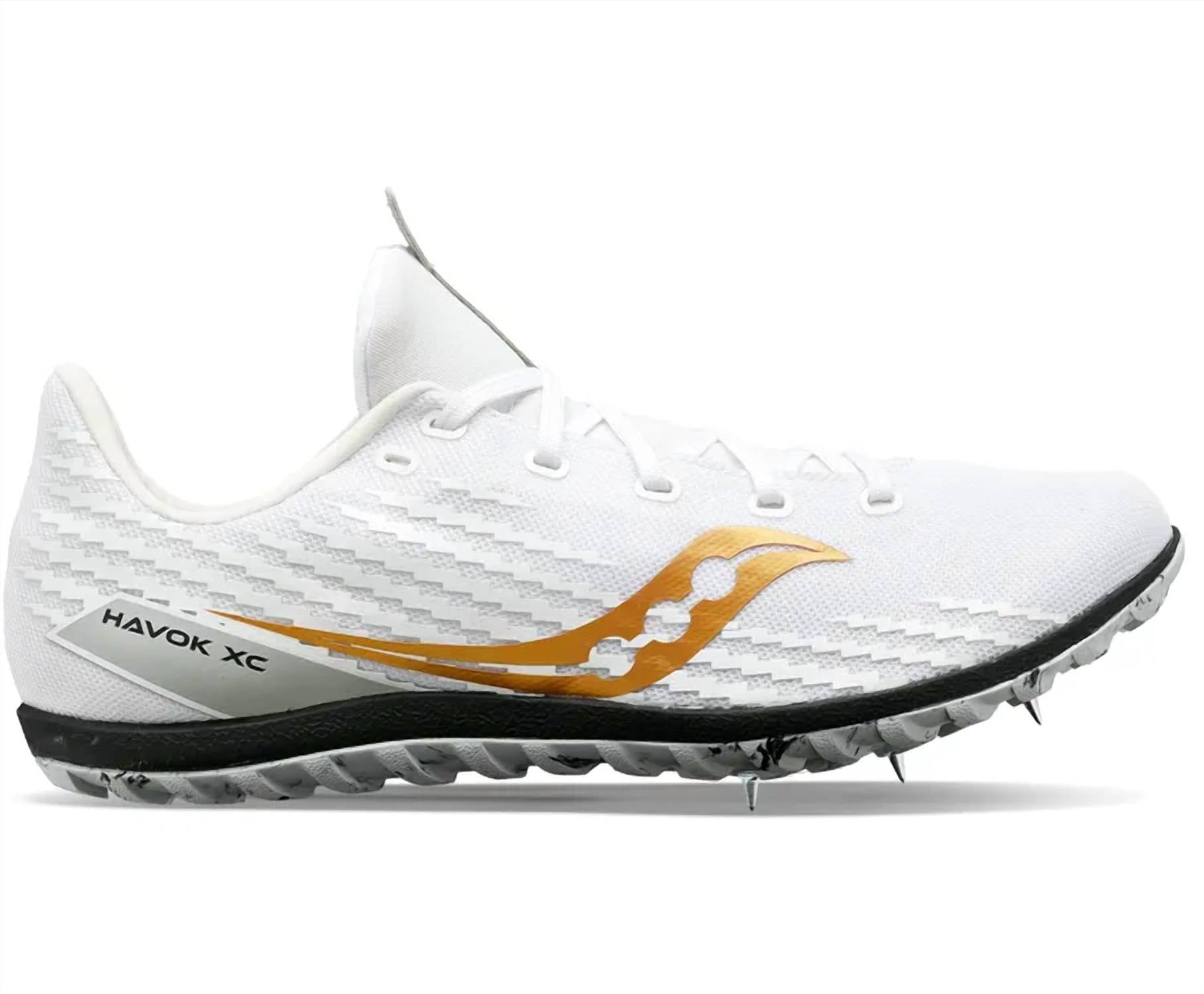 SAUCONY Men's Havok Xc3 Shoe in white - men's shoe - detail view