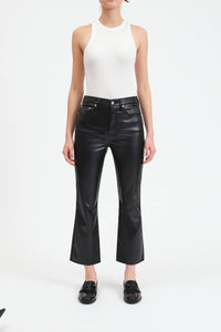 Daze - Shy Girl Crop Flare Vegan Leather Pant