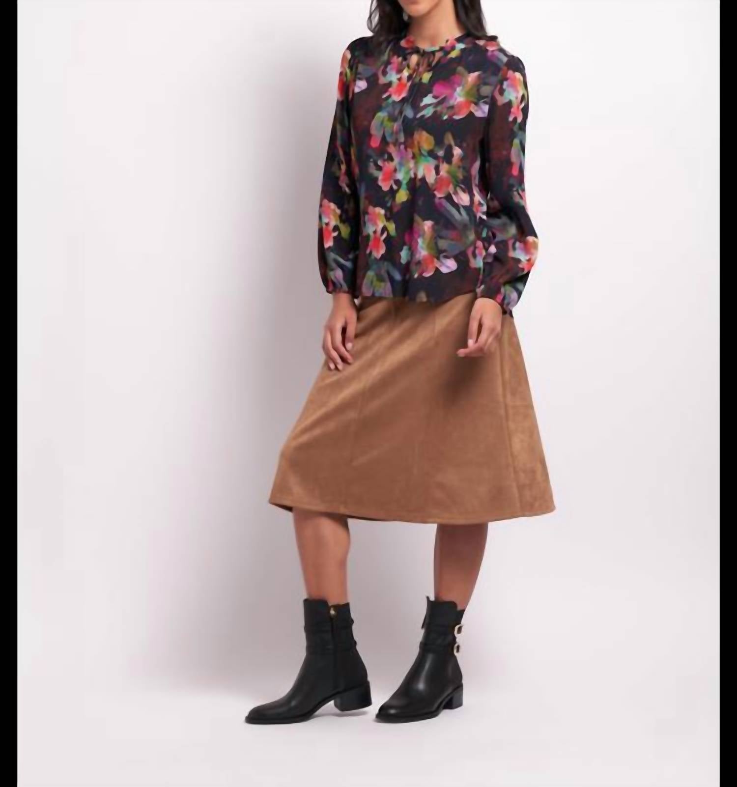 Foil - Flare Play Midi Skirt