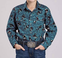 Roper - Boys' Brushstroke Cowboys Shirt