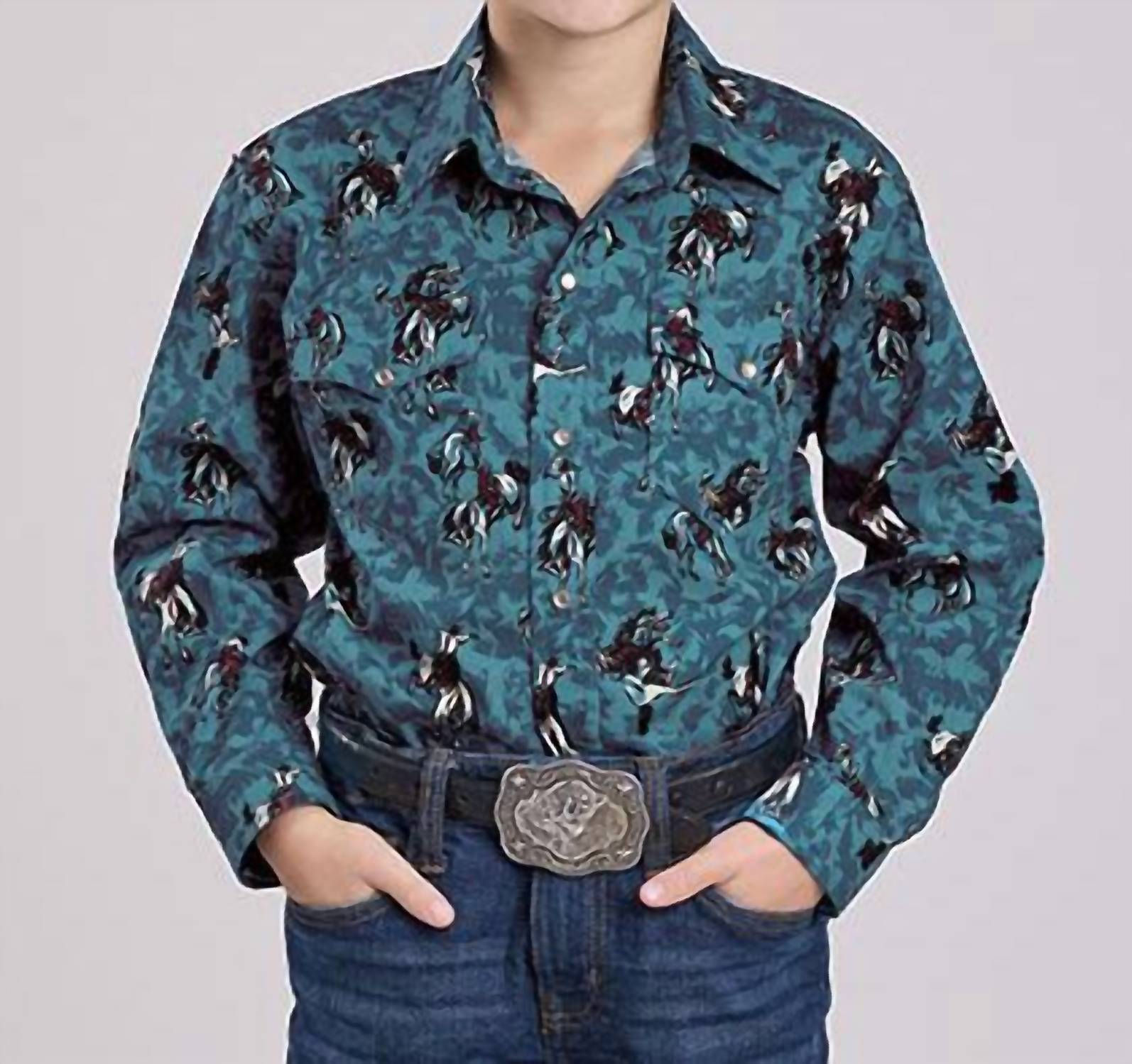 Roper - Boys' Brushstroke Cowboys Shirt