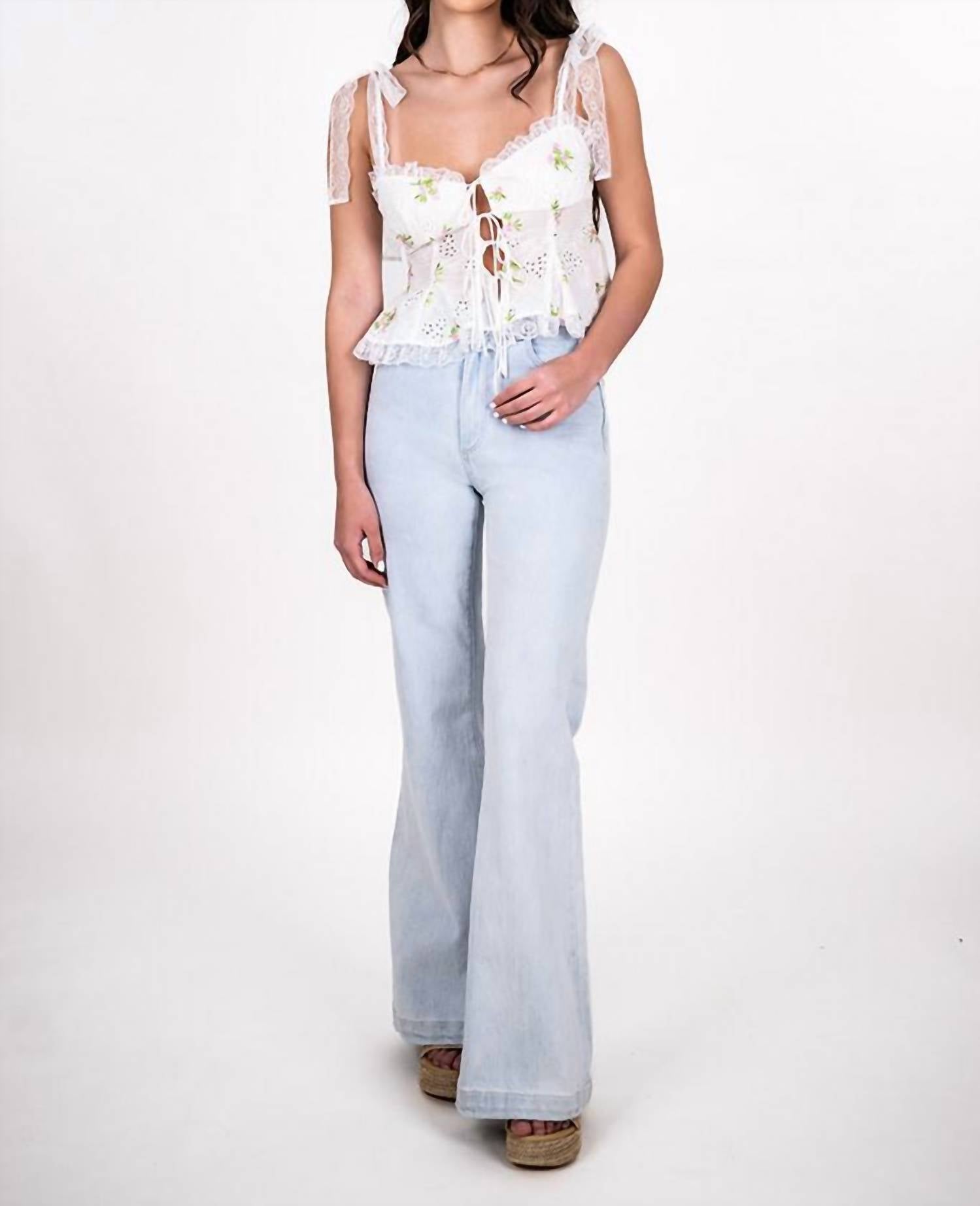 for Love & Lemons Kinsley Sleeveless Top in white - women's shirt