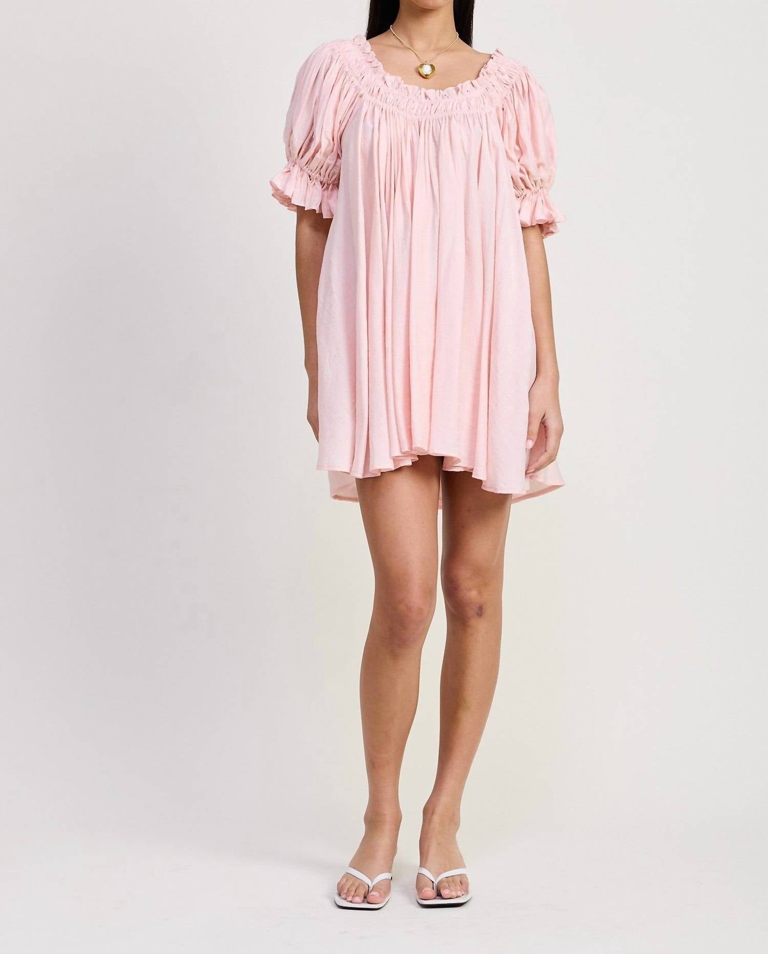 Emory Park - Mini Embroidery Short Puff Sleeve Dress
