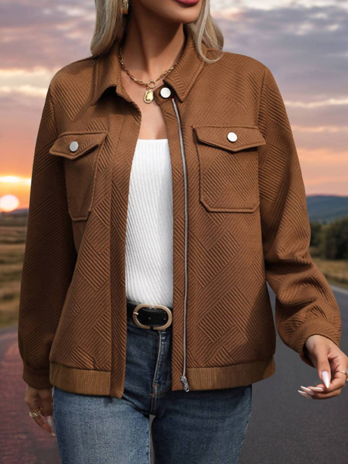 Wholesalesir - Long Sleeve Zip Bomber Jacket