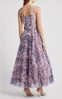 Hutch - Pleated Sleeveless Fit & Flare Cocktail Dress