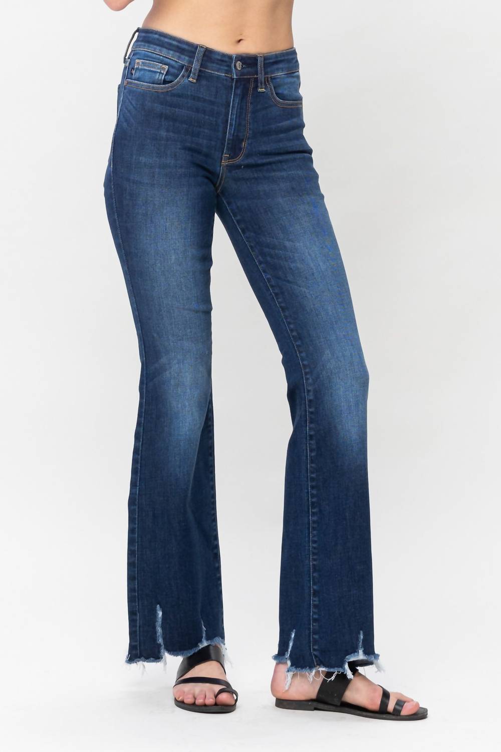 Judy Blue Mid-rise Non Distressed Hem Bootcut Jeans in blue - women's jeans - view 5