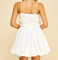 PINCH Women's Bubble Hem Mini Dress in white - women's dress - alternate view