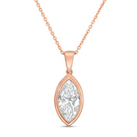 Diana M Jewels - Women's Marquise Lab-Grown Diamond Pendant Necklace (1.00 Ct) - Delicate