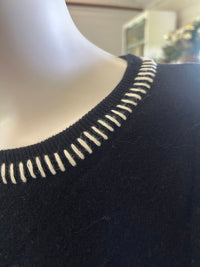 Pure Amici - Women's Cotton Cashmere Split Hem Crew Sweater
