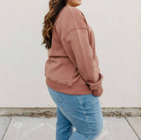 JADE BY JANE Ruth Pullover Top in brown - women's long sleeve top - view 4