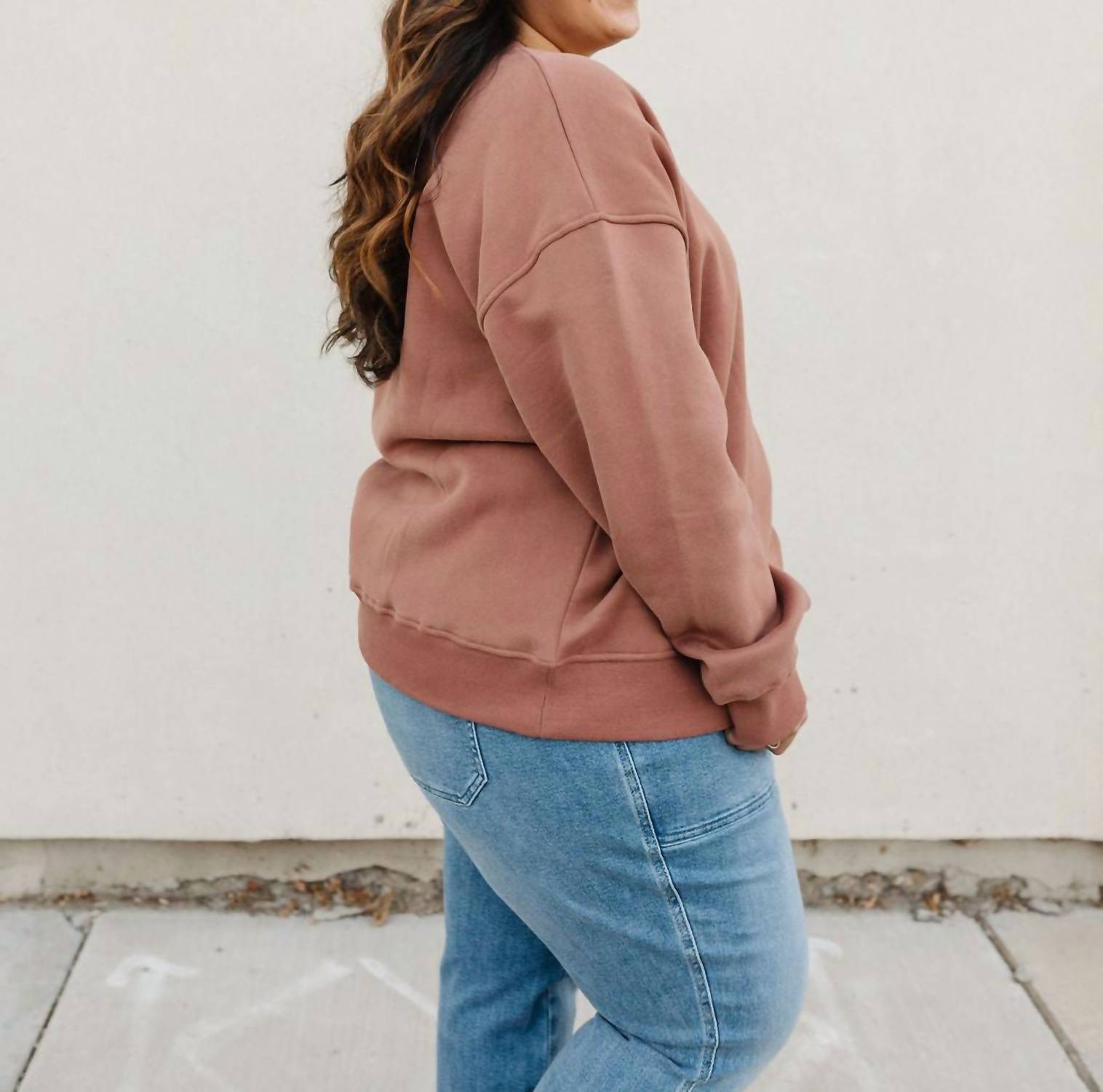 JADE BY JANE Ruth Pullover Top in brown - women's long sleeve top - view 4
