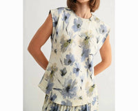 Fun 2 Fun - Floral Satin Dolman Blouse