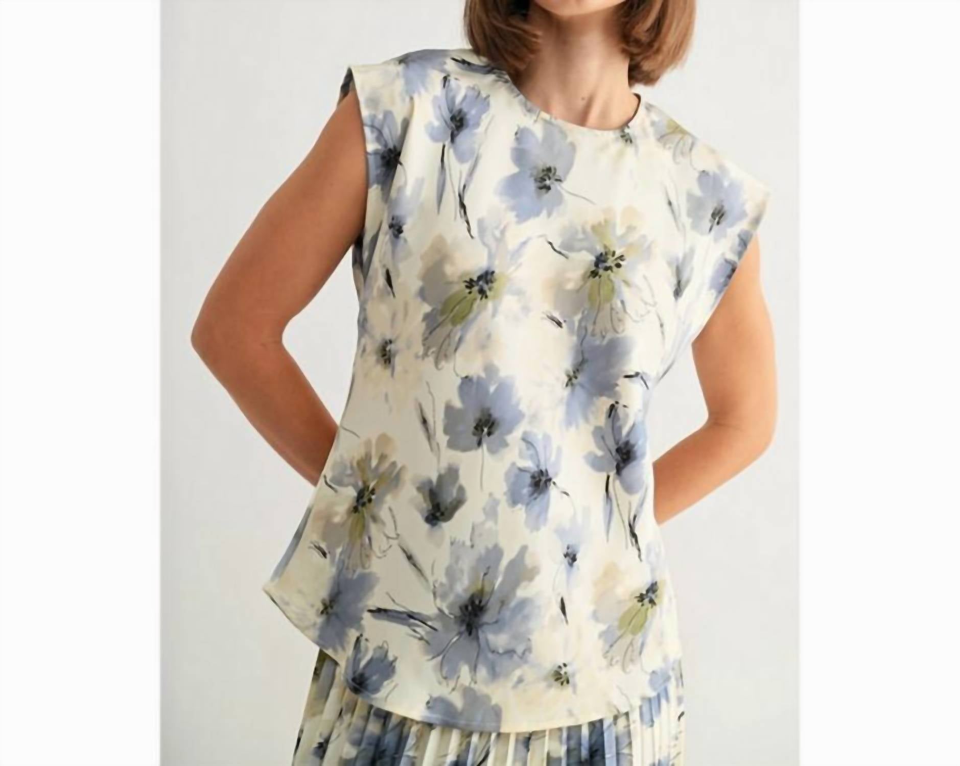 Fun 2 Fun - Floral Satin Dolman Blouse
