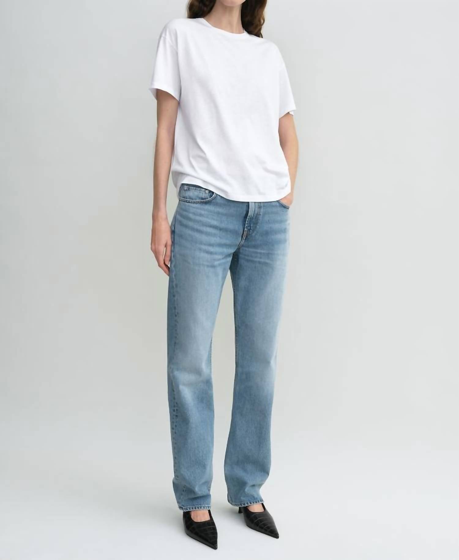 TOTEME Low Straight Denim Jean in true vintage - women's jeans