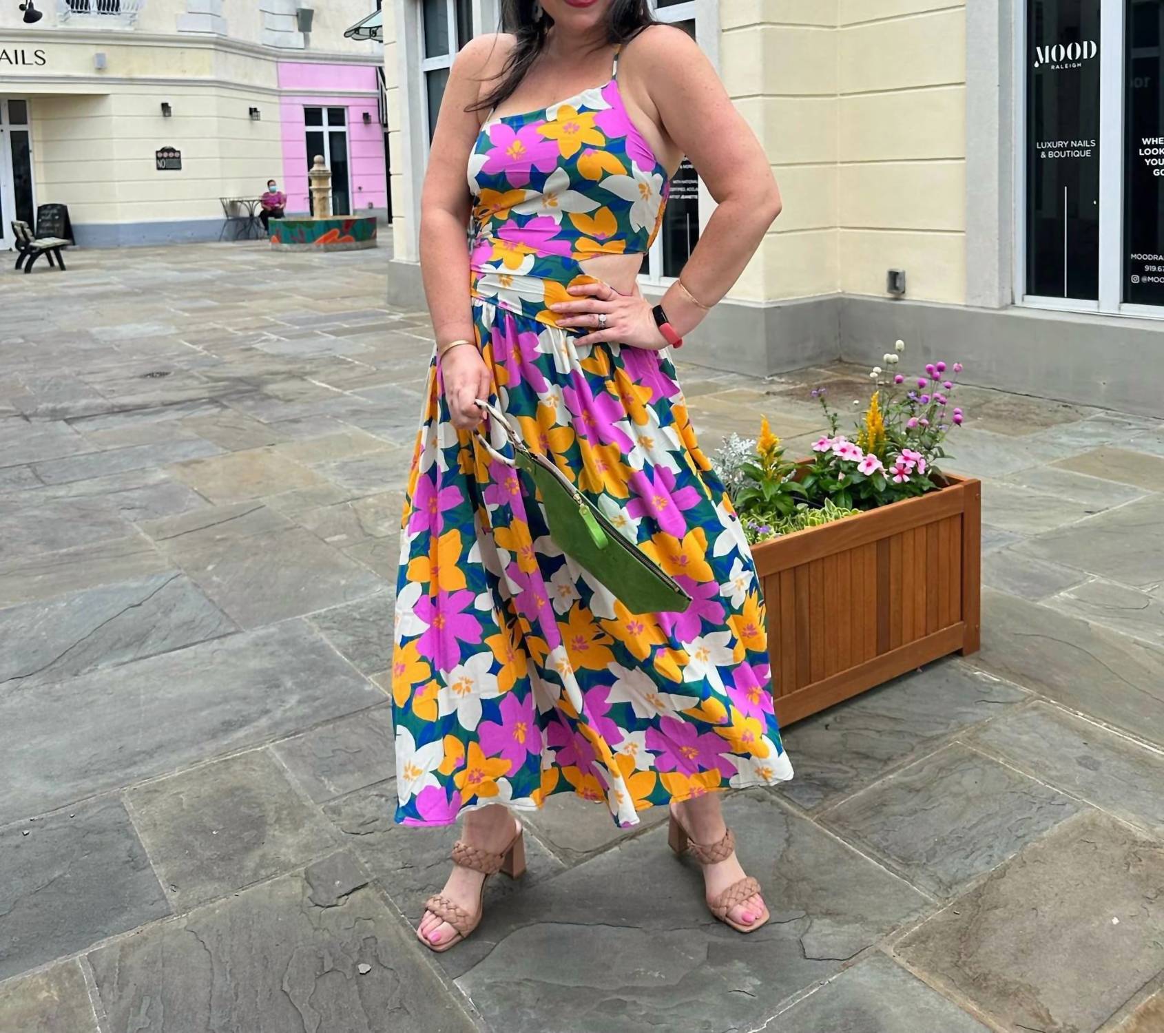 Entro - Print Sleeveless Midi Dress