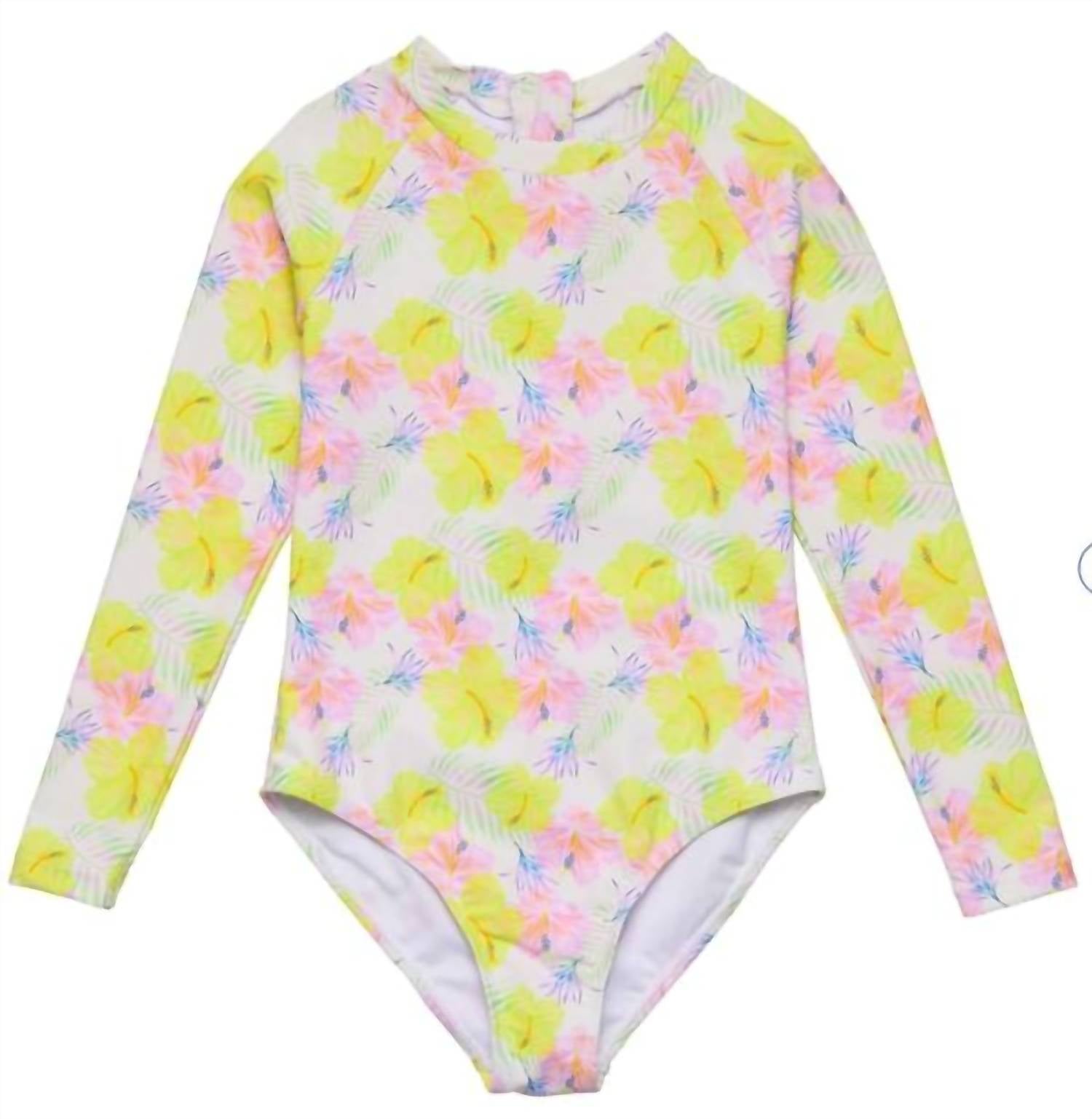 Snapper Rock - Girls Aloha Vacay Long Sleeve Surf Suit Without Frills