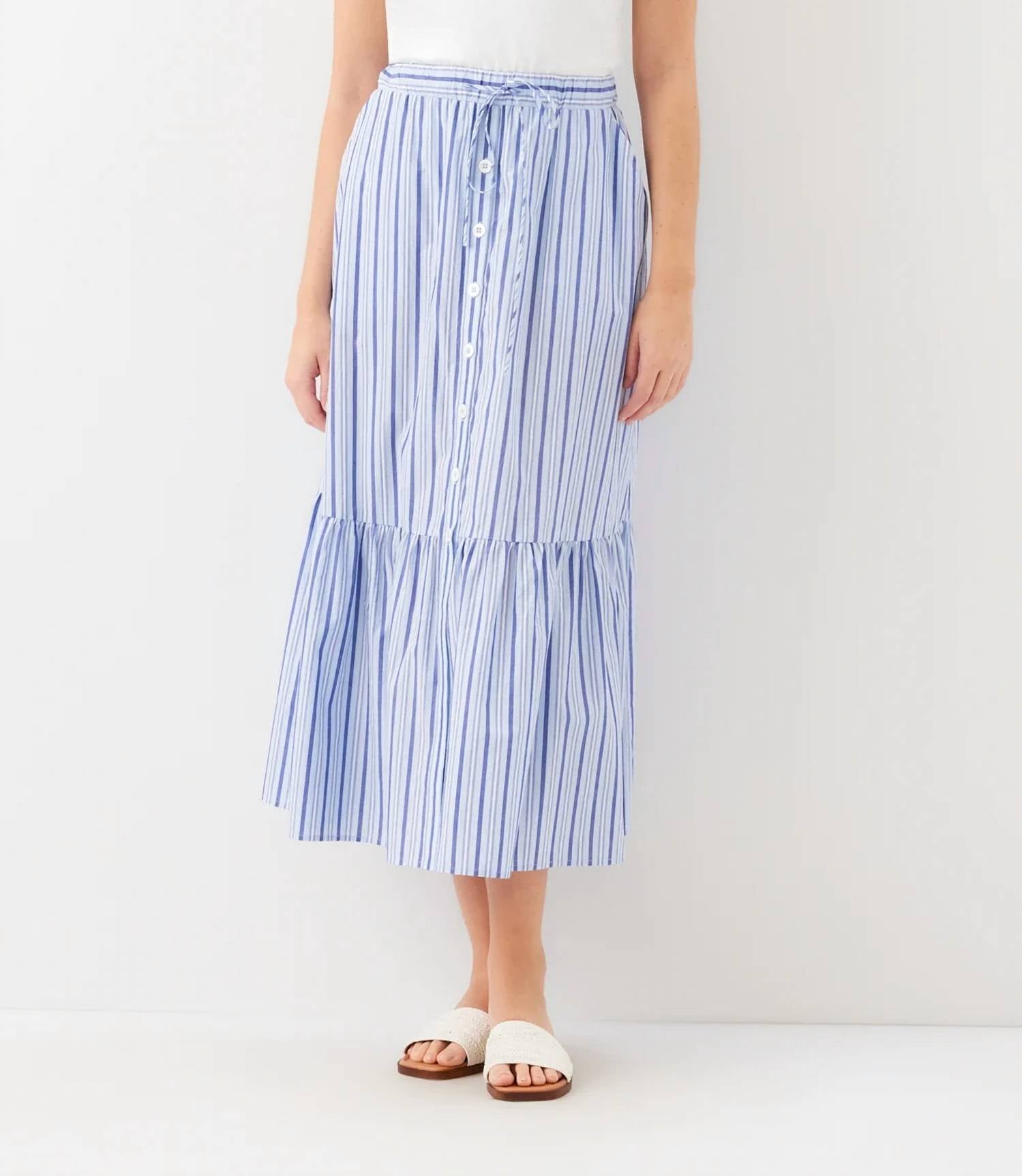 Karen Kane - Striped Tiered Midi Skirt