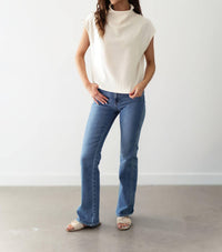 JUST BLACK DENIM Levi Seamed Bootcut Jeans in medium wash - women's jeans