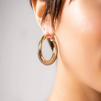 Gold & Honey - Women's Crossover Lucite Hoop Earrings