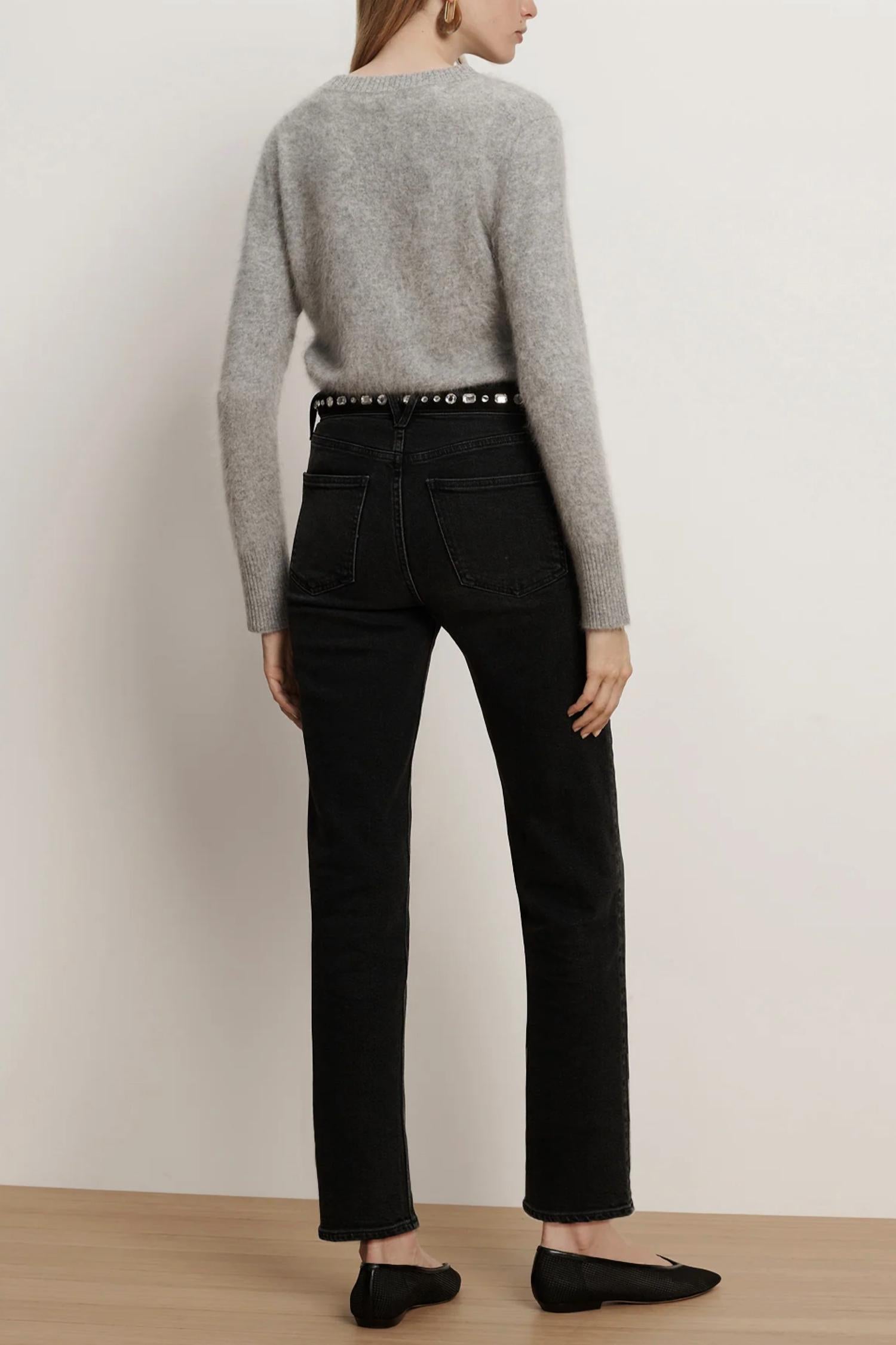 Veronica Beard Leah Straight-Leg Jean in washed onyx - women's jeans - view 6