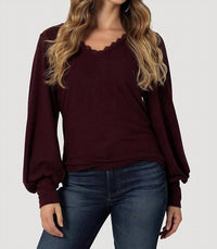 Wrangler - Retro Balloon Sleeve Top