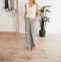 Democracy - Double Pocket Wide Leg Utility Pant