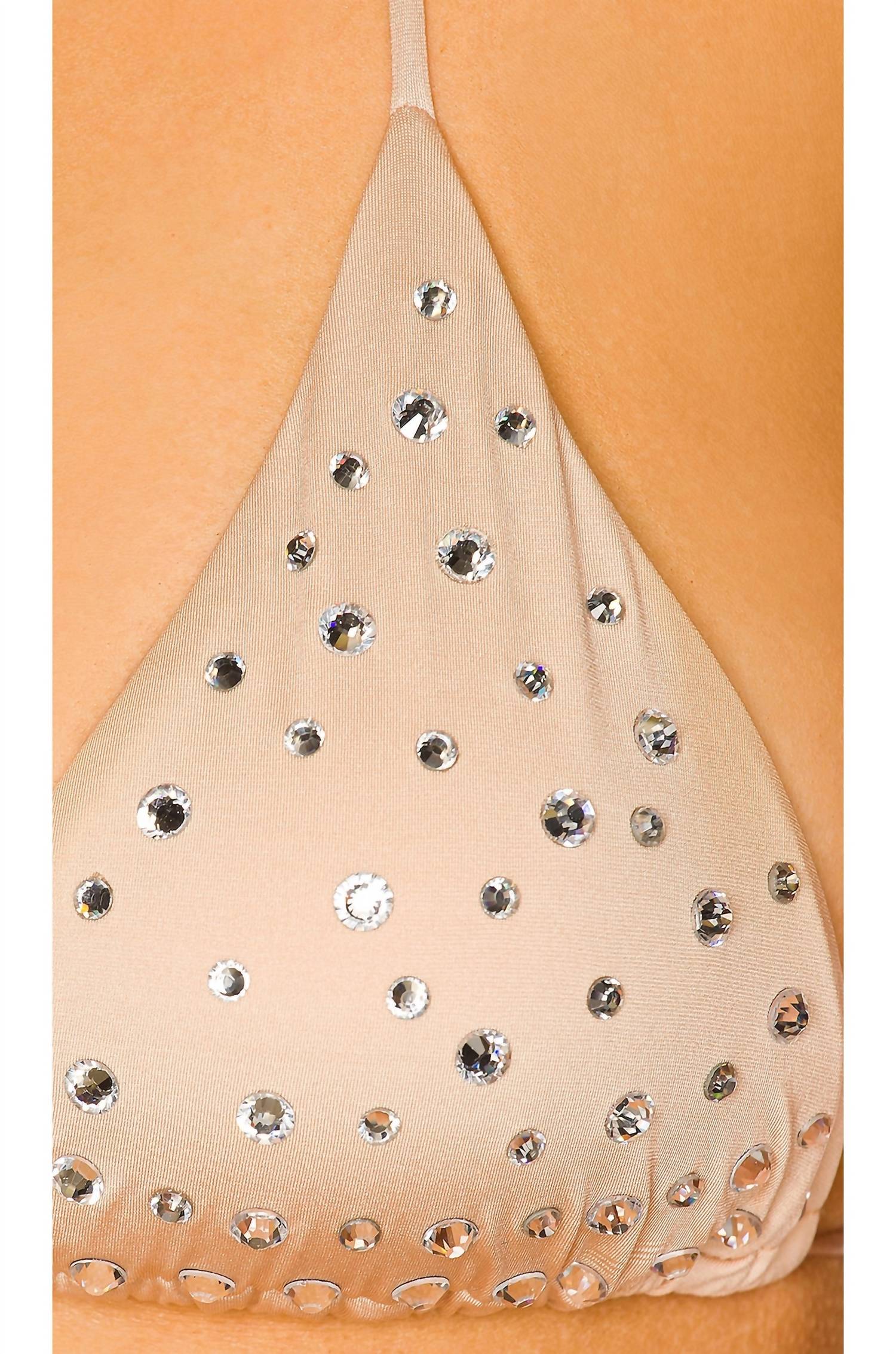 Monica Hansen Beachwear - Starlight Padded Triangle Bikini Top With Crystals