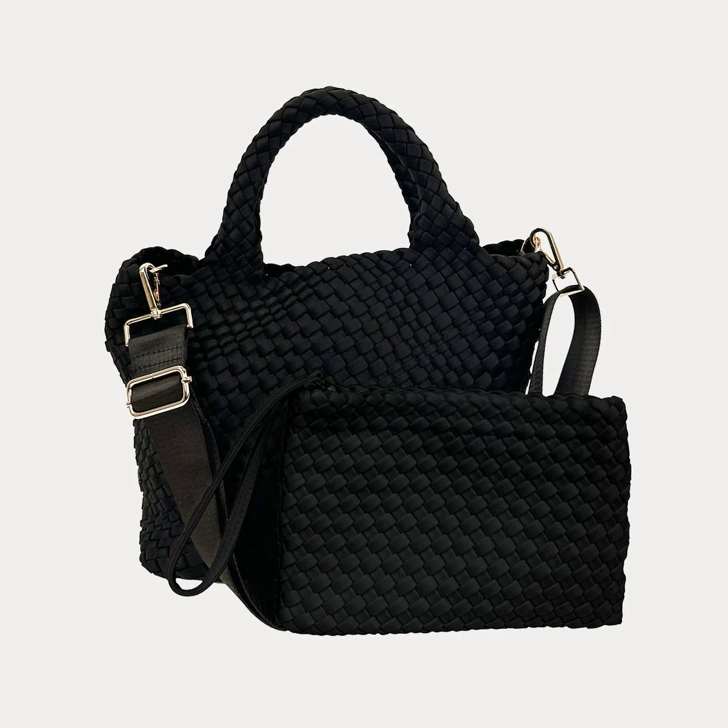 Ahdorned - Lily Woven Neoprene With Pouch Tote Bag