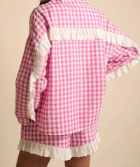 Fantastic Fawn - Stay The Night Gingham Set Top
