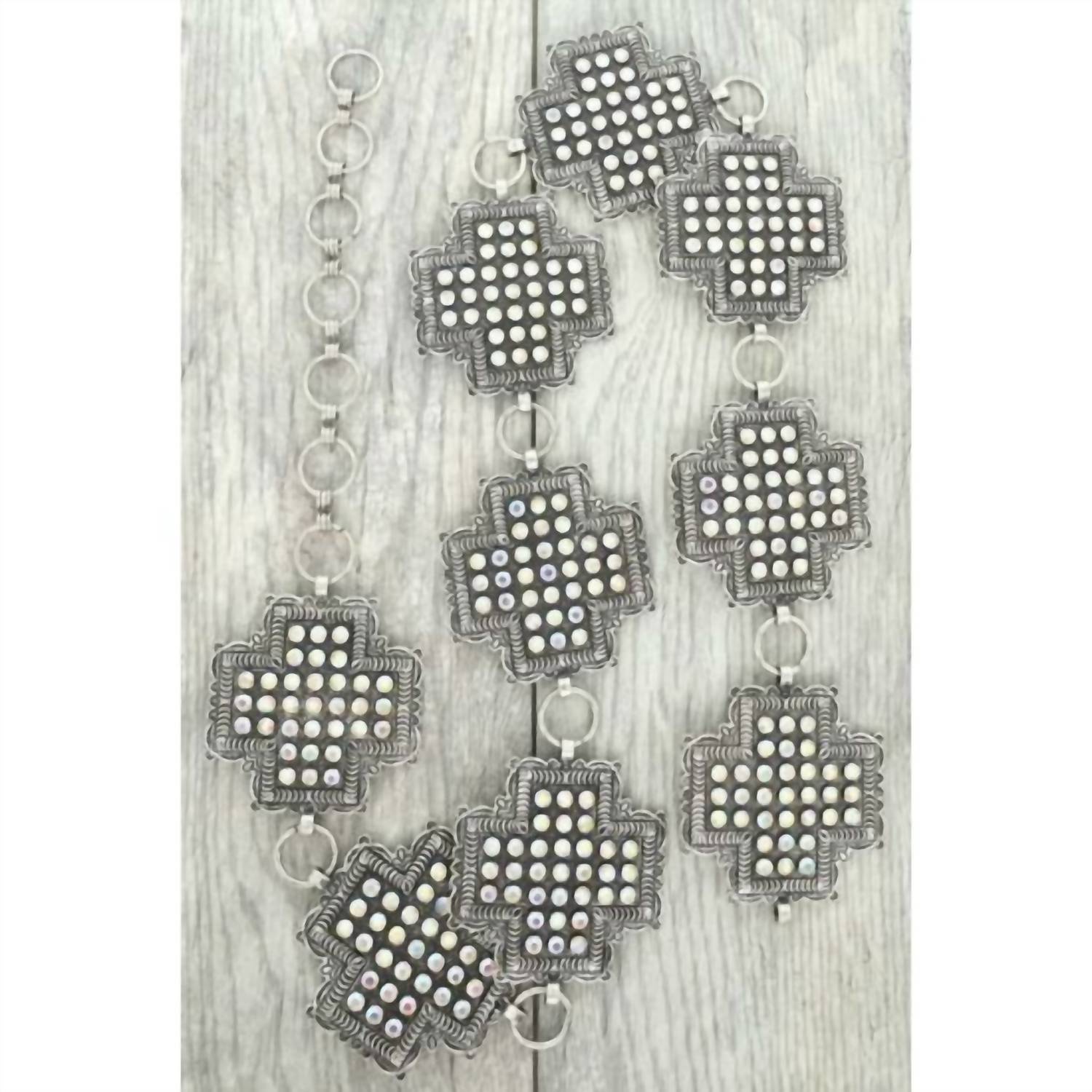 Sophia Collection - Women's Western Rhinestone Cross Concho Chain Belt