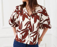 Karen Kane - Puff Sleeve Button-Front Top
