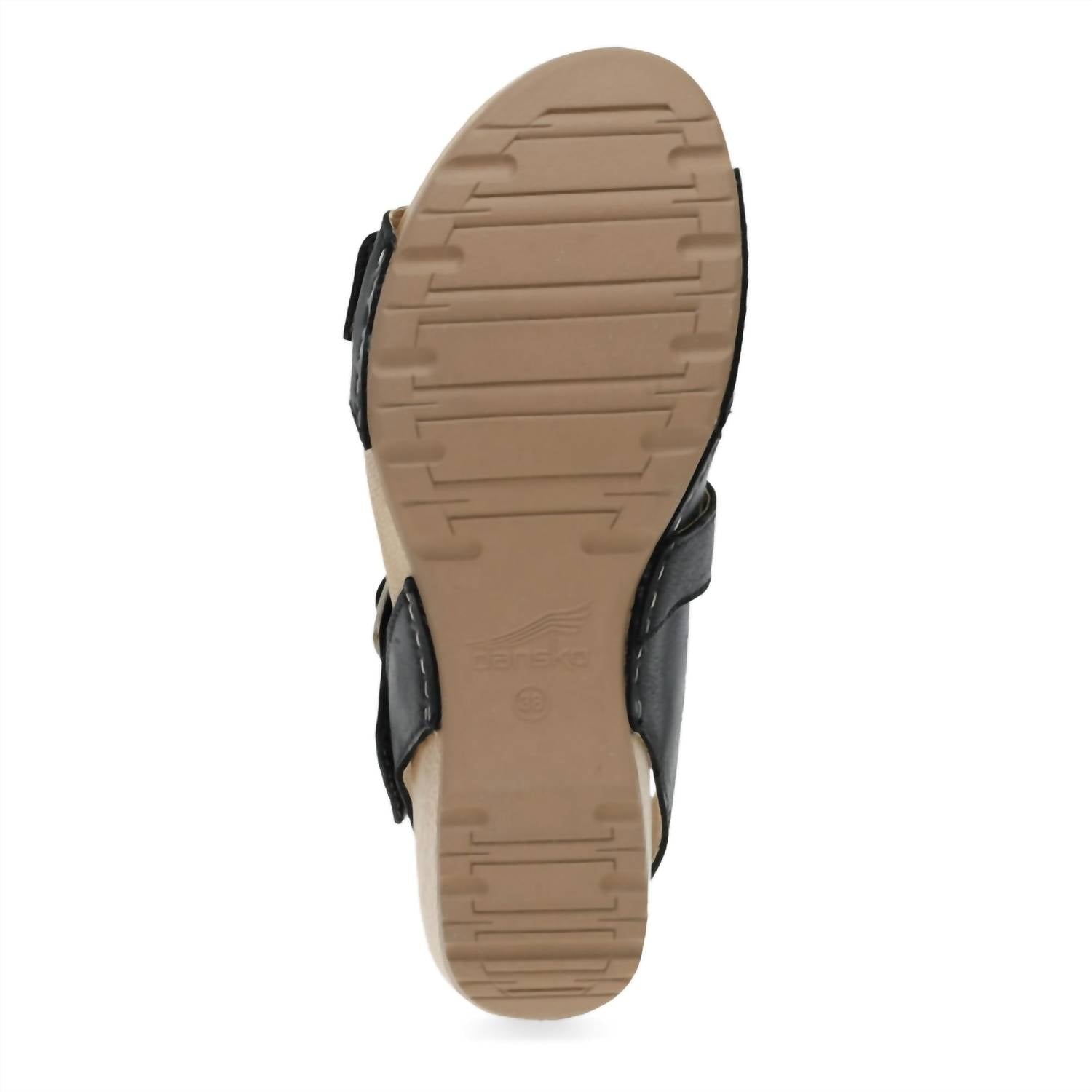 dansko Women's Trinity Wedge Sandals in black burnished nubuck - women's sandal - view 6
