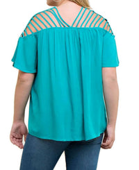 Entro - Strappy Short Sleeve Top - Plus