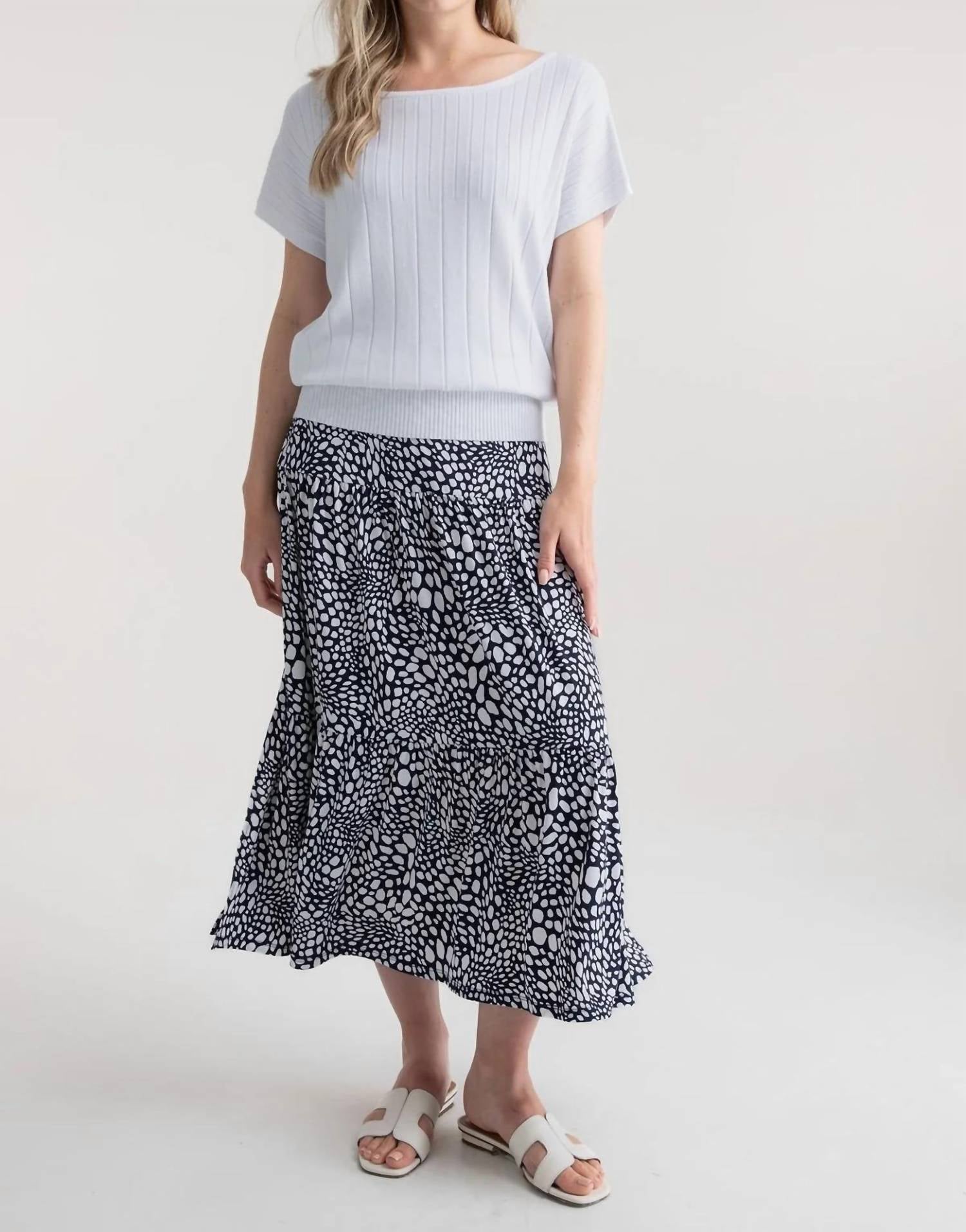 Marble - Wide Neck Short Sleeve Jumper