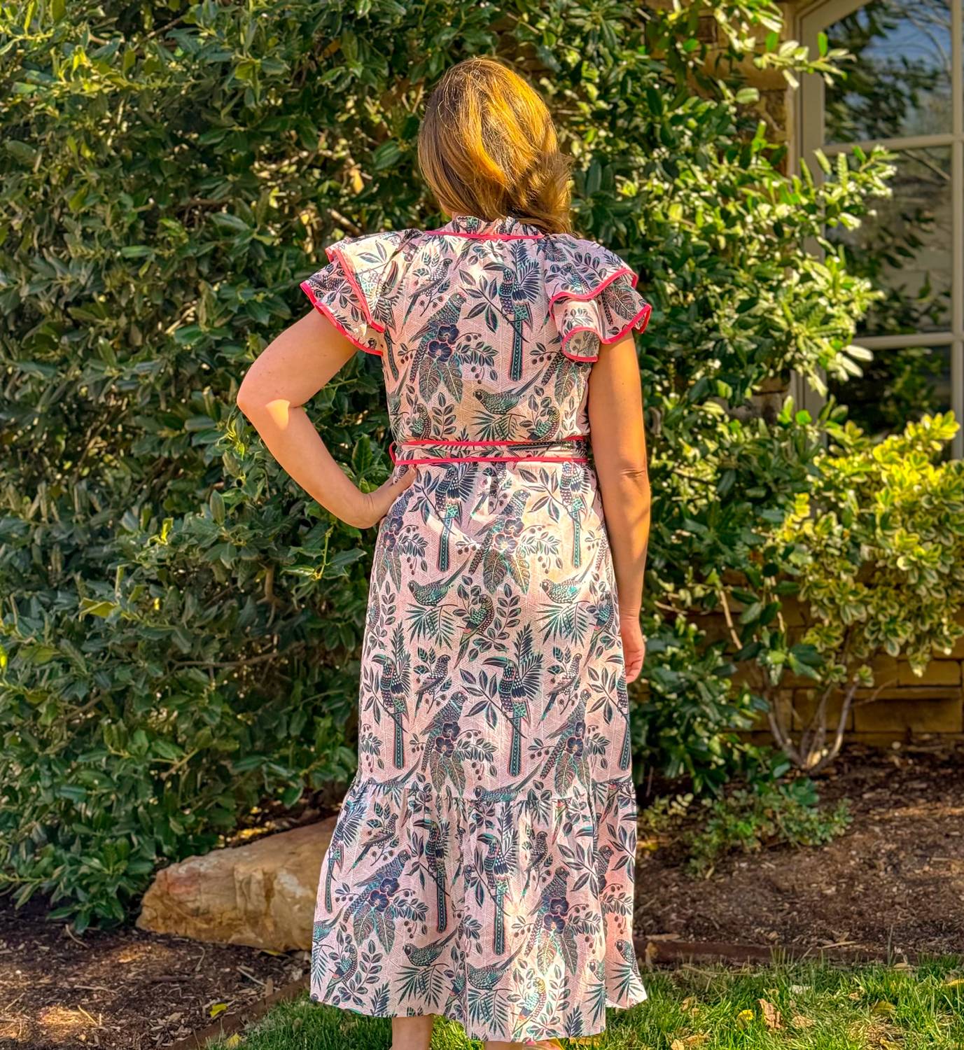 Whimsical Mimsy - Petal Paradise Flutter Sleeve Midi Dress
