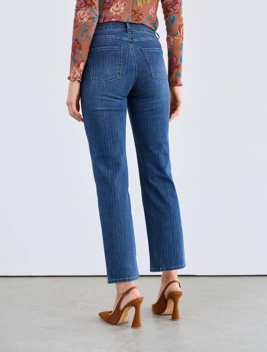 Fdj - Olivia Pinstripe Straight Ankle Denim Jean
