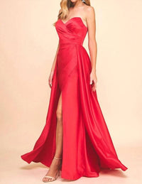 Maniju - Satin Slit Gown