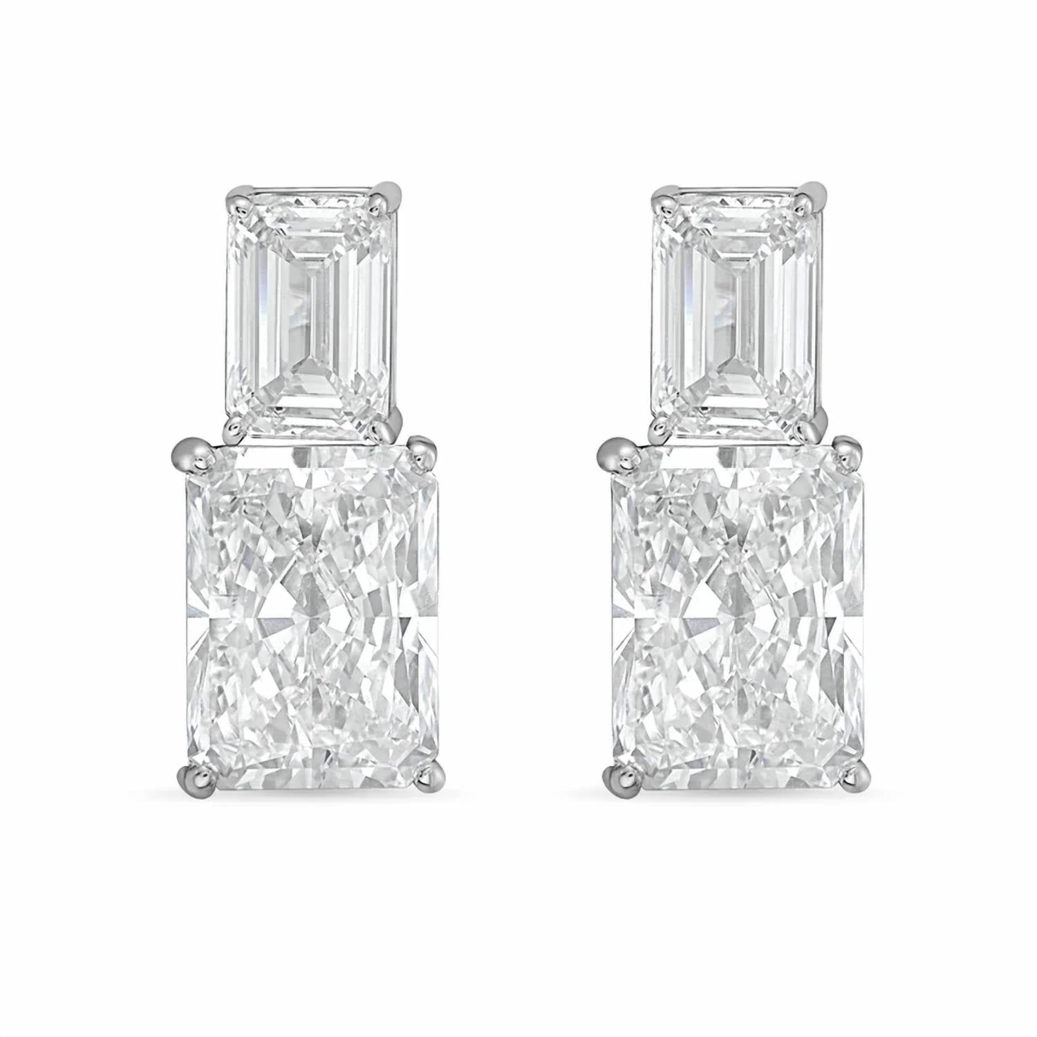 Diana M Jewels - Women's Emerald Lab-Grown Diamond Stud Earrings (5.00 Ct TCW) - Statement