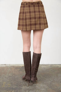 Moon River - Plaid Belt Detail Mini Skirt