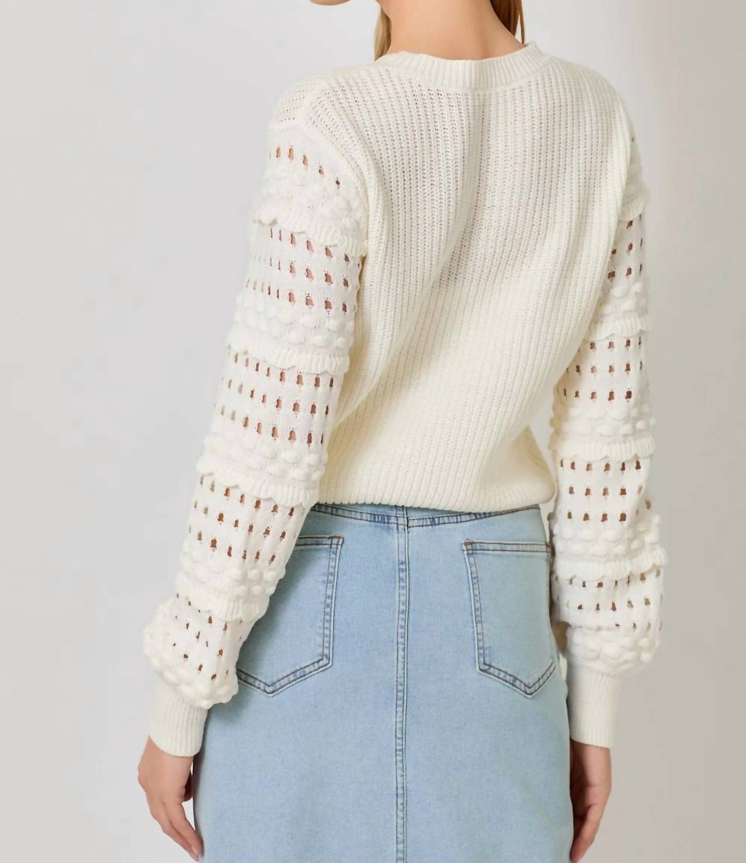 Mystree - Textured Sleeve Sweater