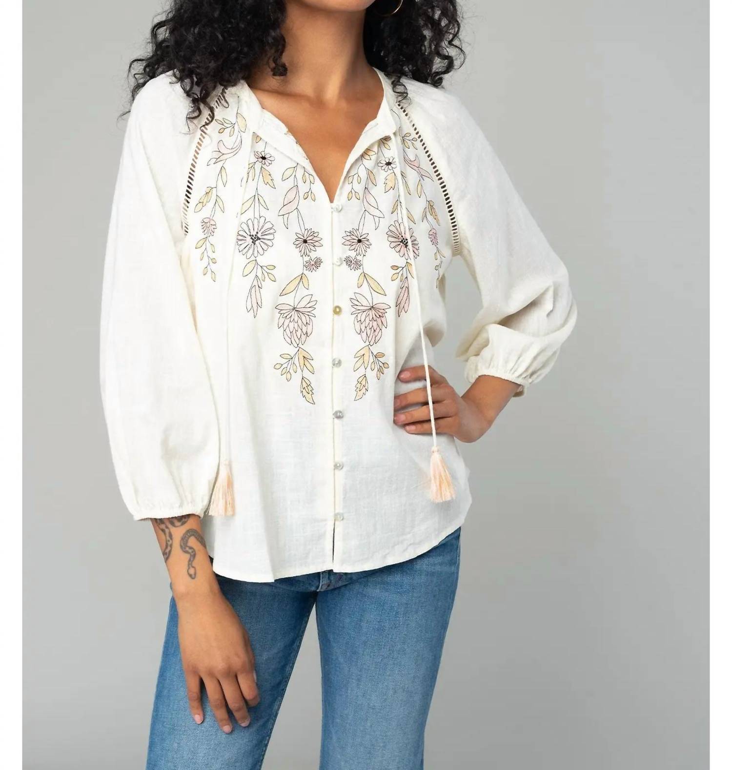 Lovestitch - Verbena Floral Embroidered Blouse