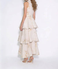 Beulahstyle - Scalloped Tiered Belted Maxi Dress