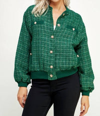 Strut & Bolt - Metallic Tweed Bomber Jacket