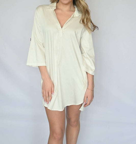 Elan - Timeless Elegance 3/4 Sleeve Shirt Dress
