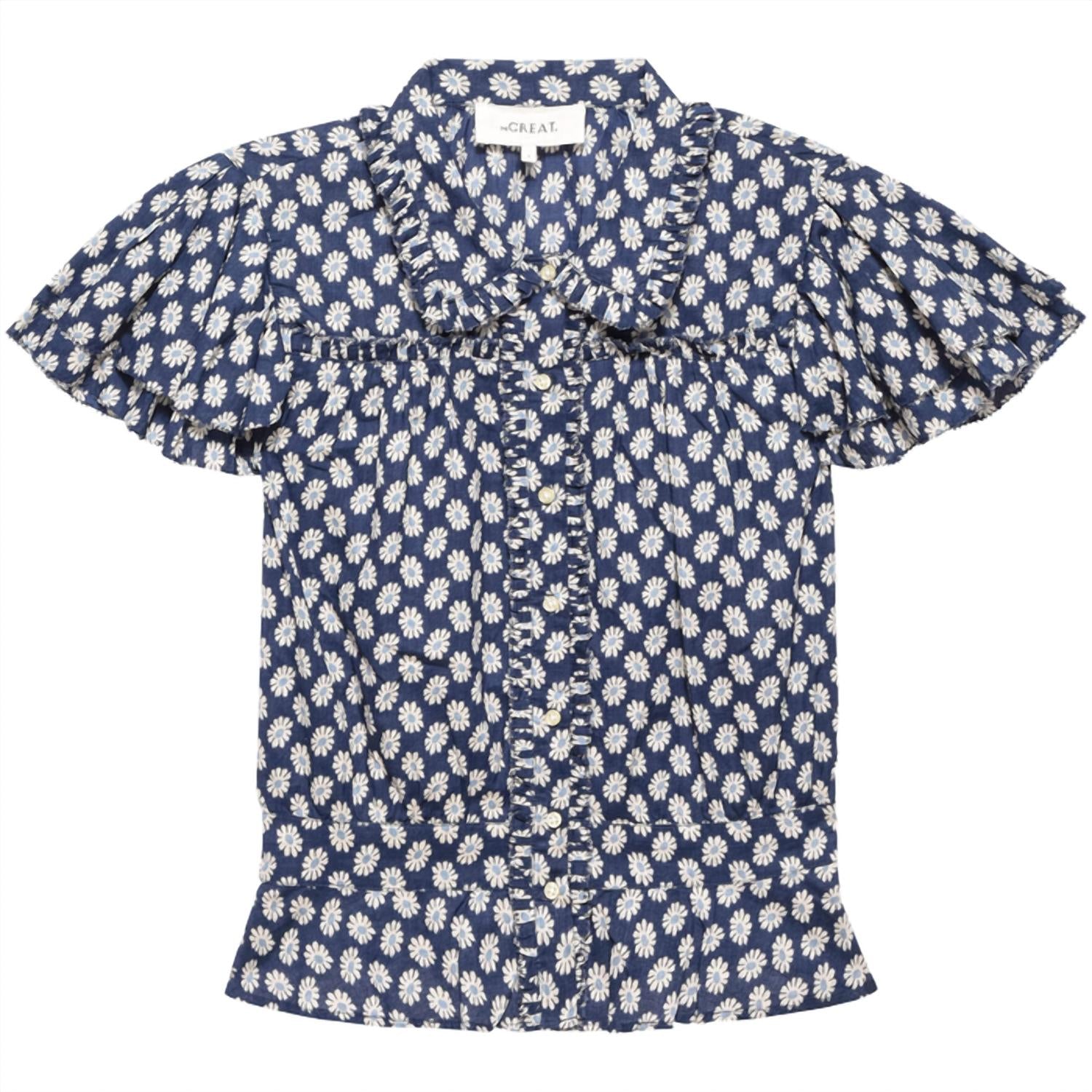 THE GREAT. Women's The Gardenia Top in mini evening daisy - women's blouse - view 4