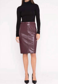 RIPLEY RADER Vegan Leather Pencil Skirt in oxblood - women's skirt