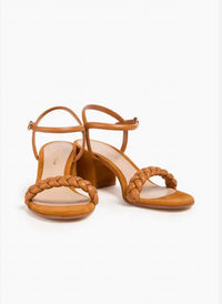 Gianvito Rossi Women's Cruz 60 braided leather sandals in brown - women's sandal - detail view