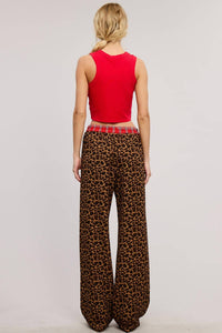 Mimosa - Plaid Flannel Contrast Waistband Leopard Boxer Pant