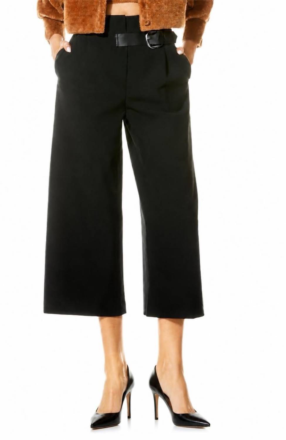 Alice + Olivia - Adelina Belt Tab Crop Wide Leg Pant
