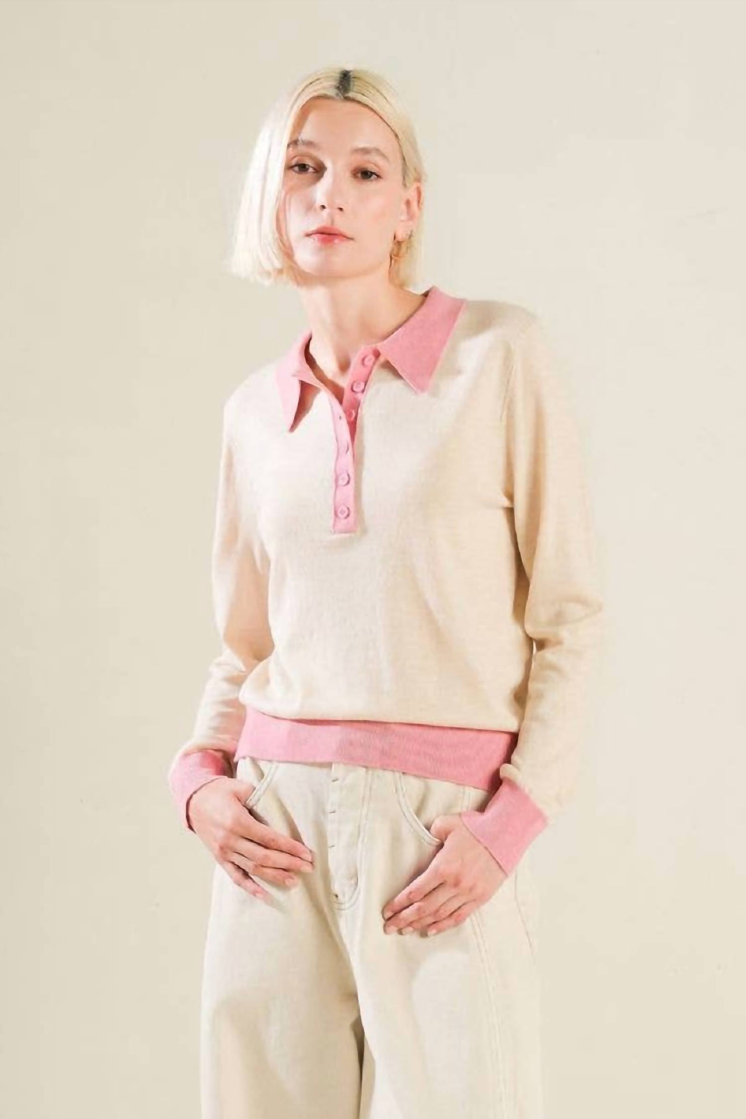 Flying Tomato - A Solid Sweater Knit Polo